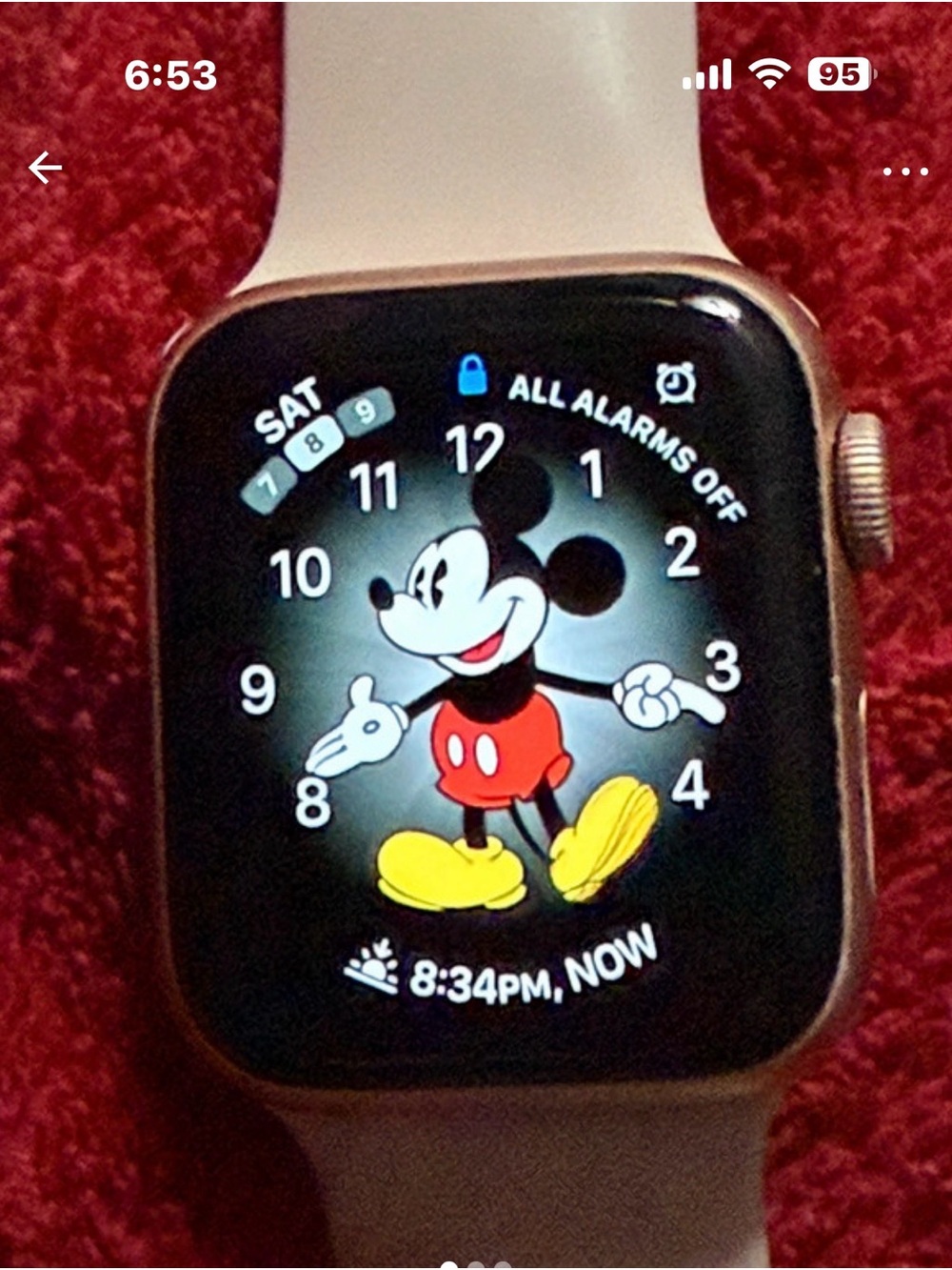 Apple Watch with blush pink Sport Band. Charger included.